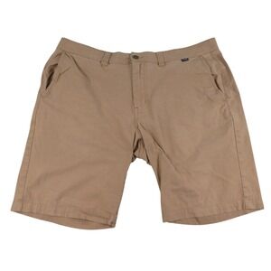 TravisMathew Golf Shorts Mens 36 Brown Stretch Chino Flat Front Casual Golf EUC